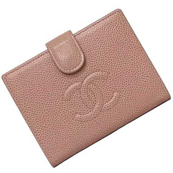 CHANEL Pink Caviar Leather Logo Wallet - Picture 1 of 11